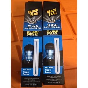 Lot Of 2 BB-15WHT Black Flag 15 Watt Bug Zapper Bulb Lot of Two New